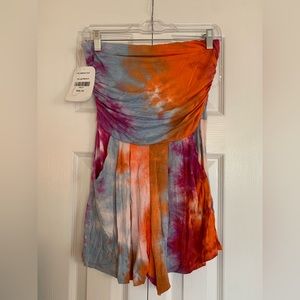 Orange & Purple tie dye romper